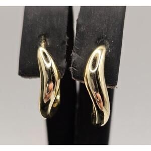 PAVOI 14K Gold Plated 925 Sterling Silver Posts Wavy Huggie Hoops | Twisted Wave